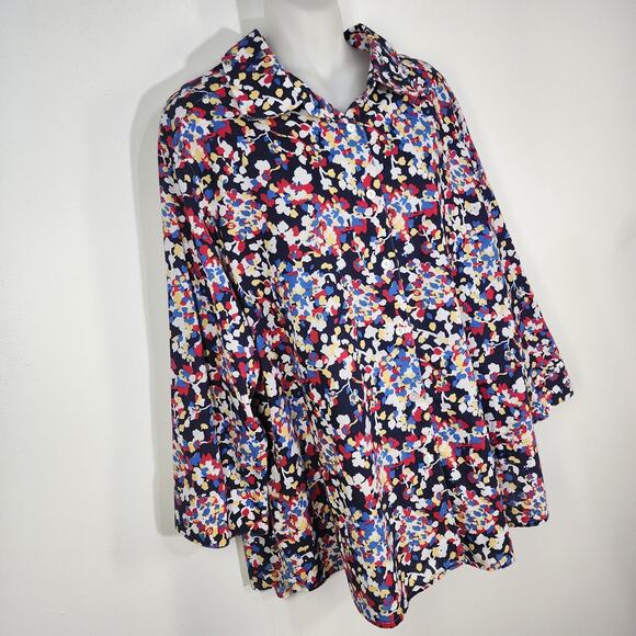 Foxcroft NYC Shirt Womens Size 22W Wrinkle Free Shaped Button Floral Colorful - Picture 4 of 9